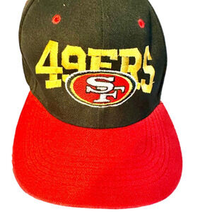 L.O.G.A. 49ers Embroidered Snapback Black/Red Basbeall Hat SNAPBACK CAP